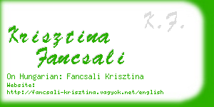 krisztina fancsali business card